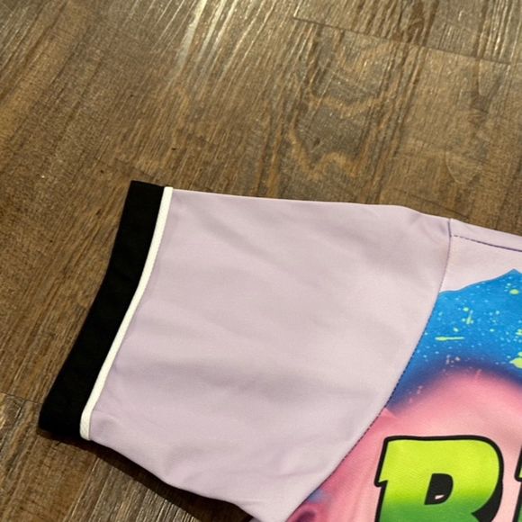 Hop Fashion Bel Air #23 Pink Unisex Hip Hop Button Jersey Size Medium - Picture 6 of 7